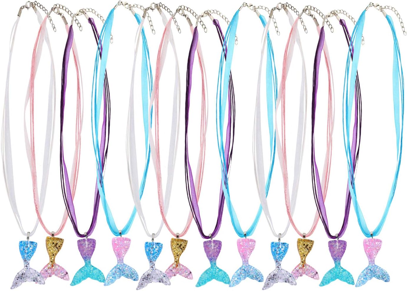 ENSTAB 12 Pcs Mermaid Necklace Girls Party Supplies Give Aways Idea For Girls Birthday Party Favours