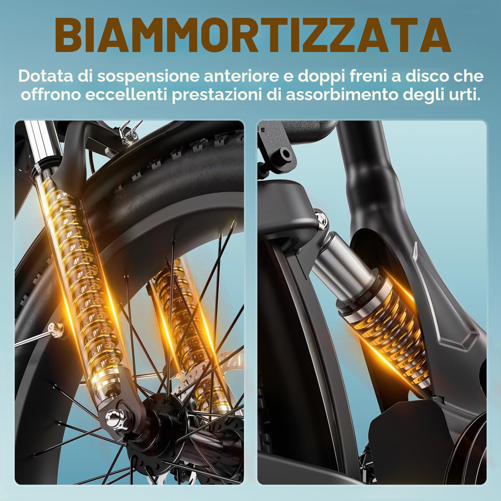 Lohang Bicicletta elettrica per adulti, ruote da 20 pollici, batteria al litio rimovibile 48 V 15,6 Ah, autonomia da 40 a 100 km, sospensione integrale, 7 velocità. Nero/Rosso