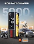 Lamicall Portable Car Tire Inflator - Air Compressor [150 PSI] [4X Faster] Cordless Car Air Pump Rechargeable, Pressure Gauge Display, LED Light, for Cars, Motorcycles, Bike, Ball, Wheels, Mom Gift