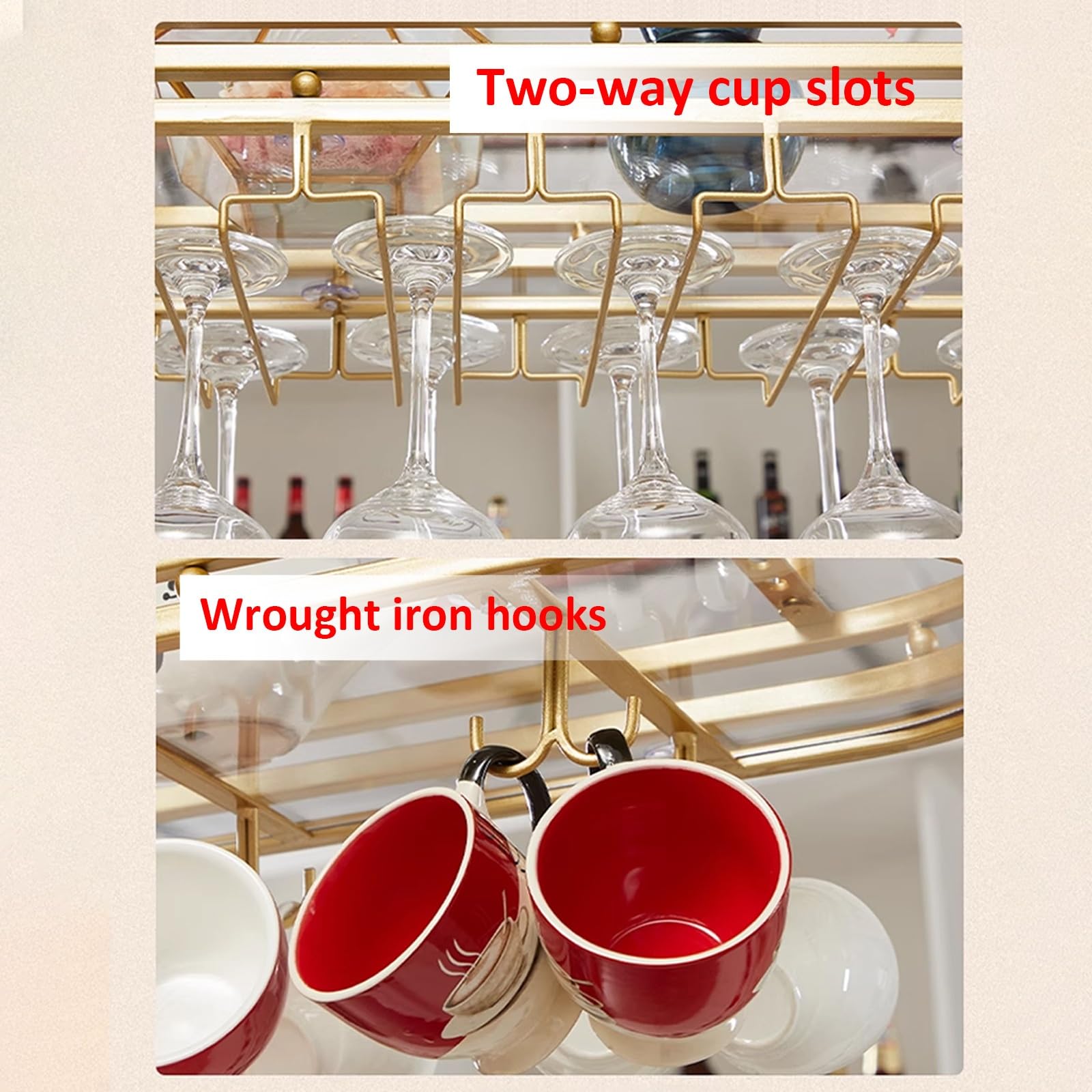 Uchwyt na butelkę wina z regulacją wysokości, z oświetleniem LED, wiszący stojak na kieliszki do wina do kuchni, restauracji, salonu