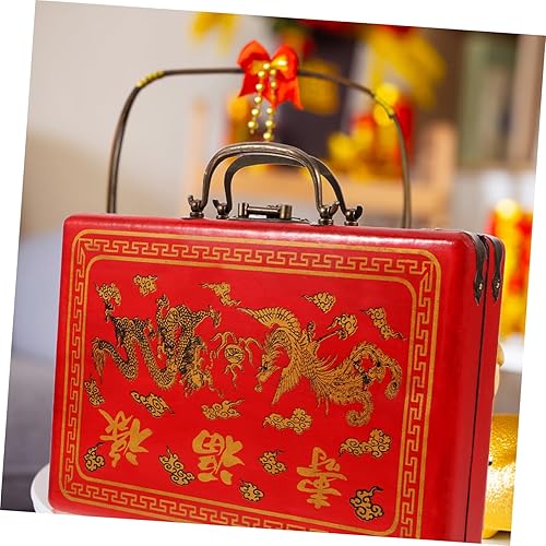 Miniatura 6 de VICASKY Caja Mahjong Contenedor con tapa de almacenamiento para el hogar Manija antigua de madera