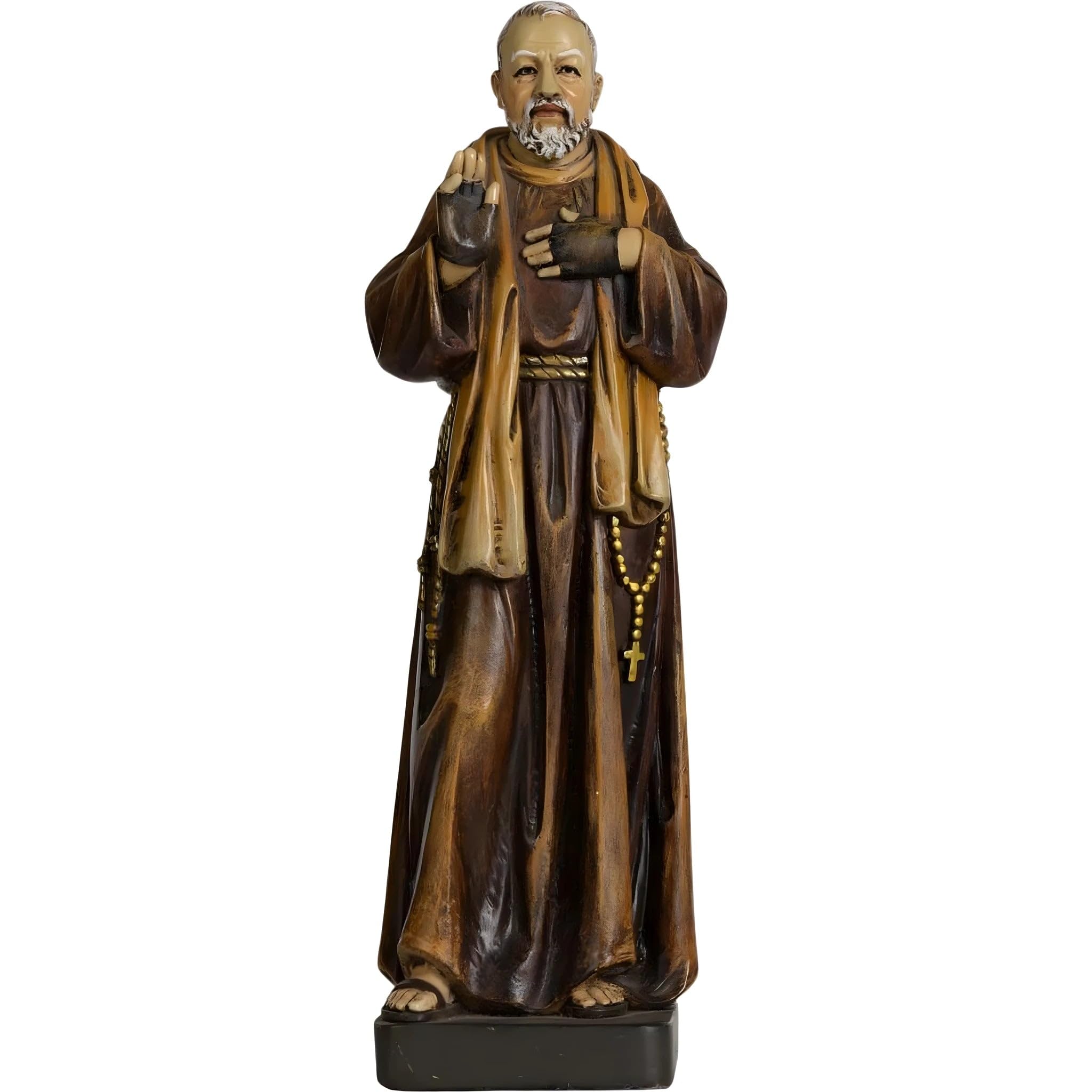 Dolfi | San Padre Pio di Pietrelcina in Wood Pulp 20 cm | Hand-Coloured Wood in Val Gardena | Nativity Figure
