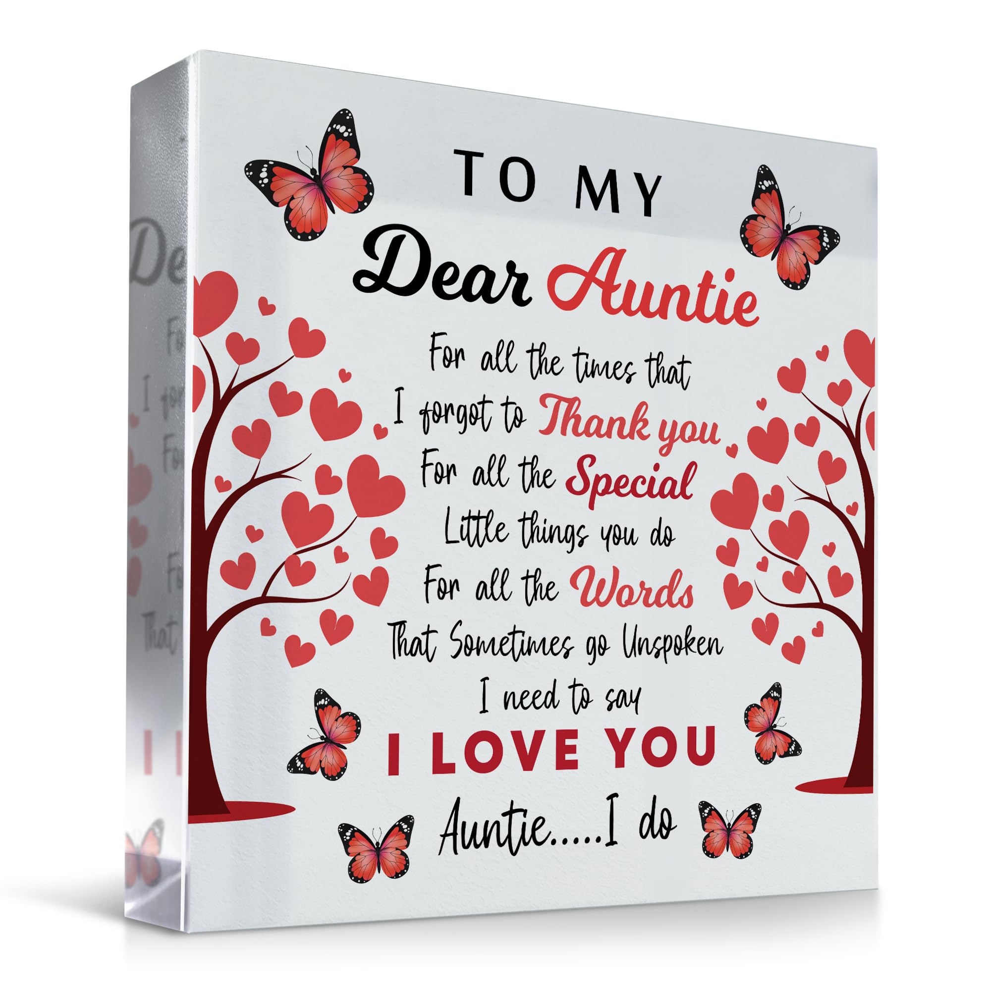 Red Ocean To My Dear Auntie For Christmas Birthday Thank You For Auntie From Niece Nephew Plaque Novelty Keepsake