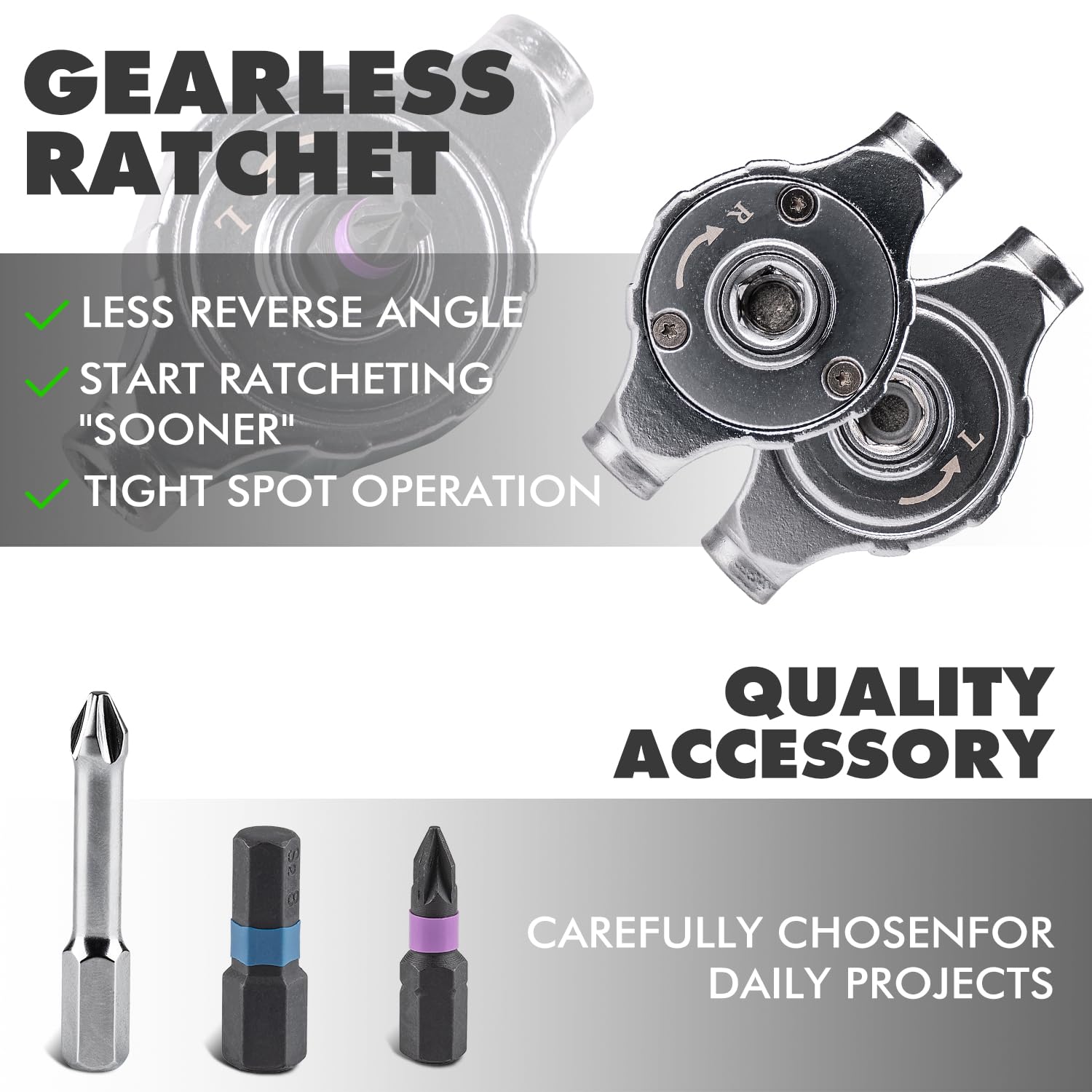 VMAN Ratchet Screwdriver Set, 40 in 1 Magnetic Screwdriver Sets, S2 Steel Bits, DIY Combination Flexible Shaft - Image 3