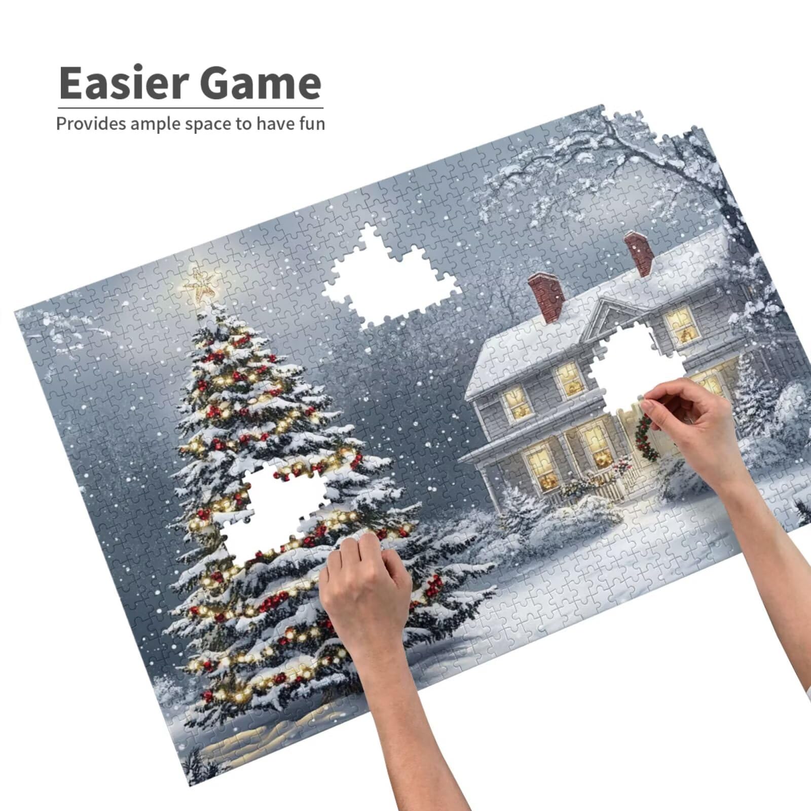Puzzle 1500 elementów Puzzle Choinka DIY Krajobraz Układanka Dorośli Gra Wyzwanie-Początkujący Myślenie Gry i Zabawa - Nowoczesna Dekoracja Ścienna, Wyjątkowa Dekoracja Sypialnia Prezent Kobieta