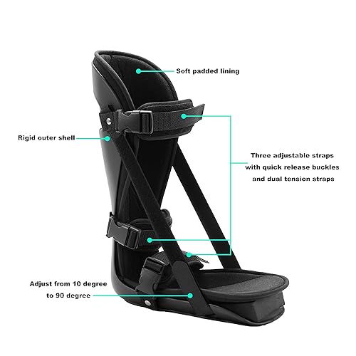 Miniatura 8 de Férula nocturna para fascitis plantar, soporte ajustable para piernas que se adapta al pie derecho o izquierdo para estiramiento de fascia, tendón y