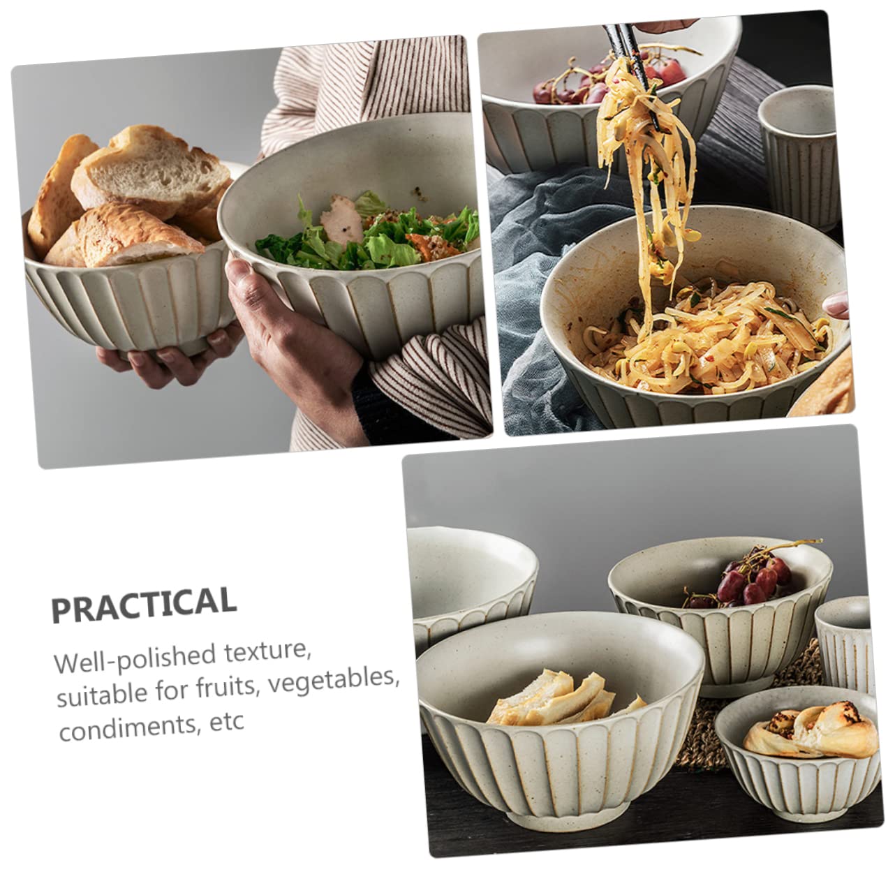 Cabilock 1 Cuenco De Cerámica Para Sopa Cuenco De Fideos De Estilo Japonés Para Vajilla De Cocina Mantiene Una Gran Capacidad Para Sopas Ensaladas Y Fideos
