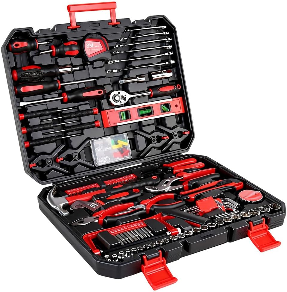 266 Piece Home Tool Kit, General Household Repair Tool Set with Storage Case, Chrome Vanadium Hand Tools for Home, Auto, DIY, Maintenance & Emergency Repairs