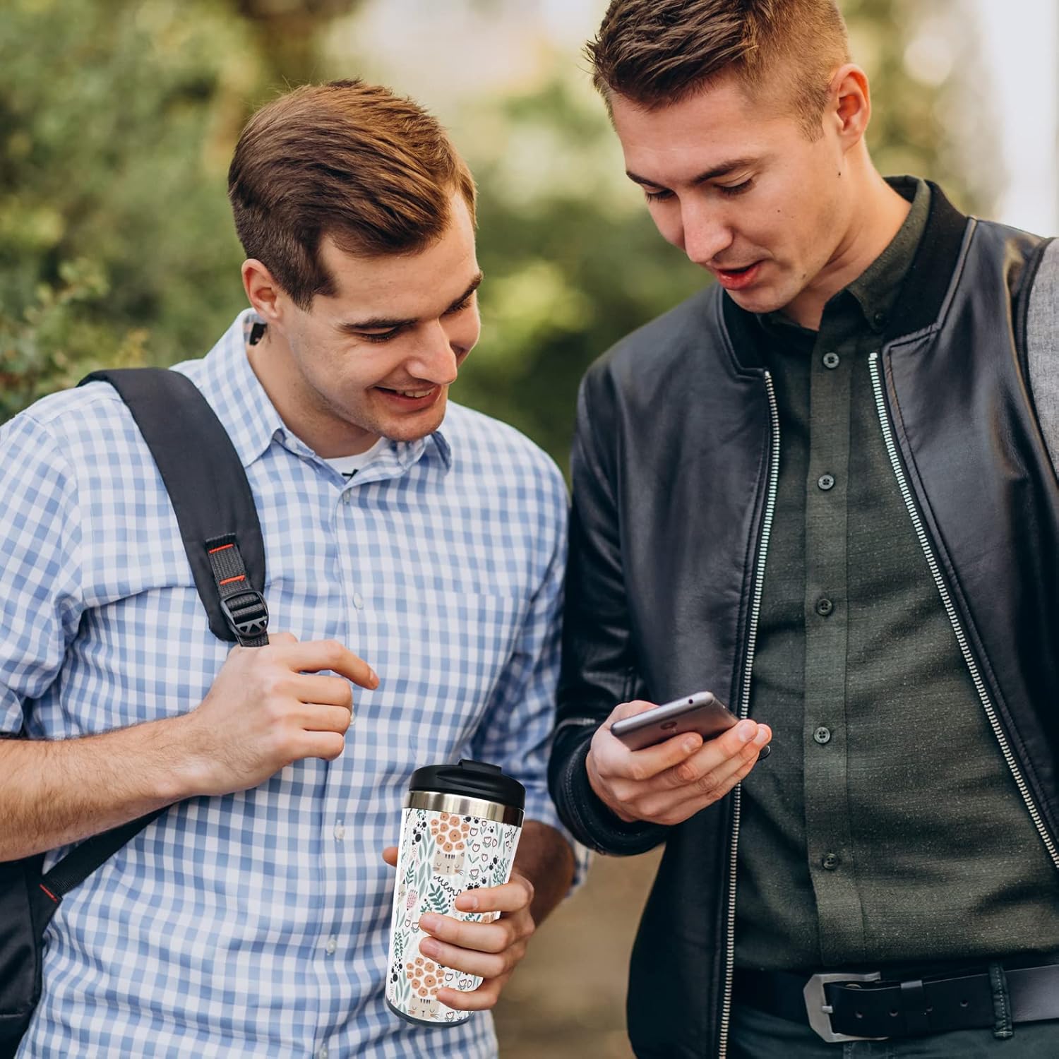 Cat and Floral Travel Coffee Mug with Flip Lid 13 Oz, Stainless Steel Insulated Tumbler Cup for Cat Lover - Perfect Holiday, Birthday & Christmas Gift for Men, Women, Sister, Friend, Bestie - Image 7