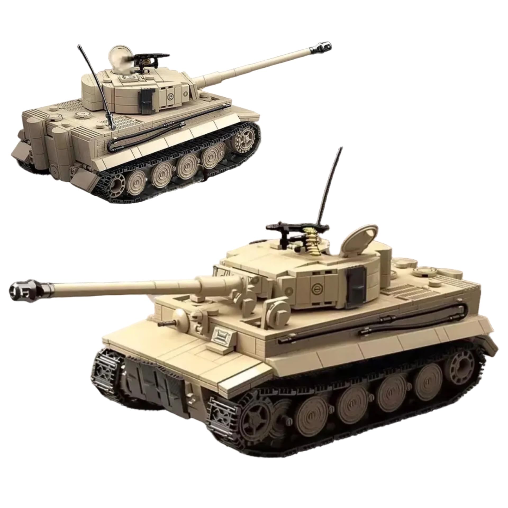 History Bricks Tiger I Tank Building Set for Adults, WWII German Tank Model, 1361 Pieces, Highly Detailed Display Model with Interior