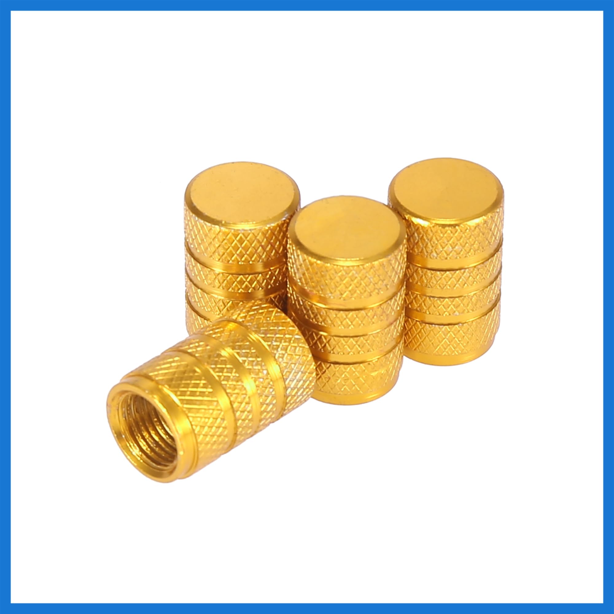 4pcs Round Car Tire Valve Stem Caps Tire Valve Dust Covers 7mm Universal Yellow Auto Accessories — view 6