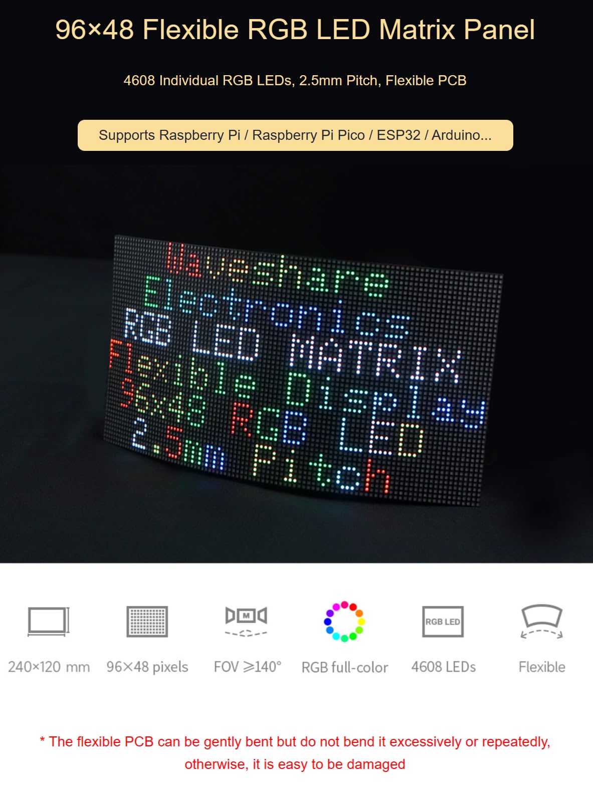 LEDマトリクスパネル P3 80x40 RGB フレキシブル 25枚 LEDマトリクス