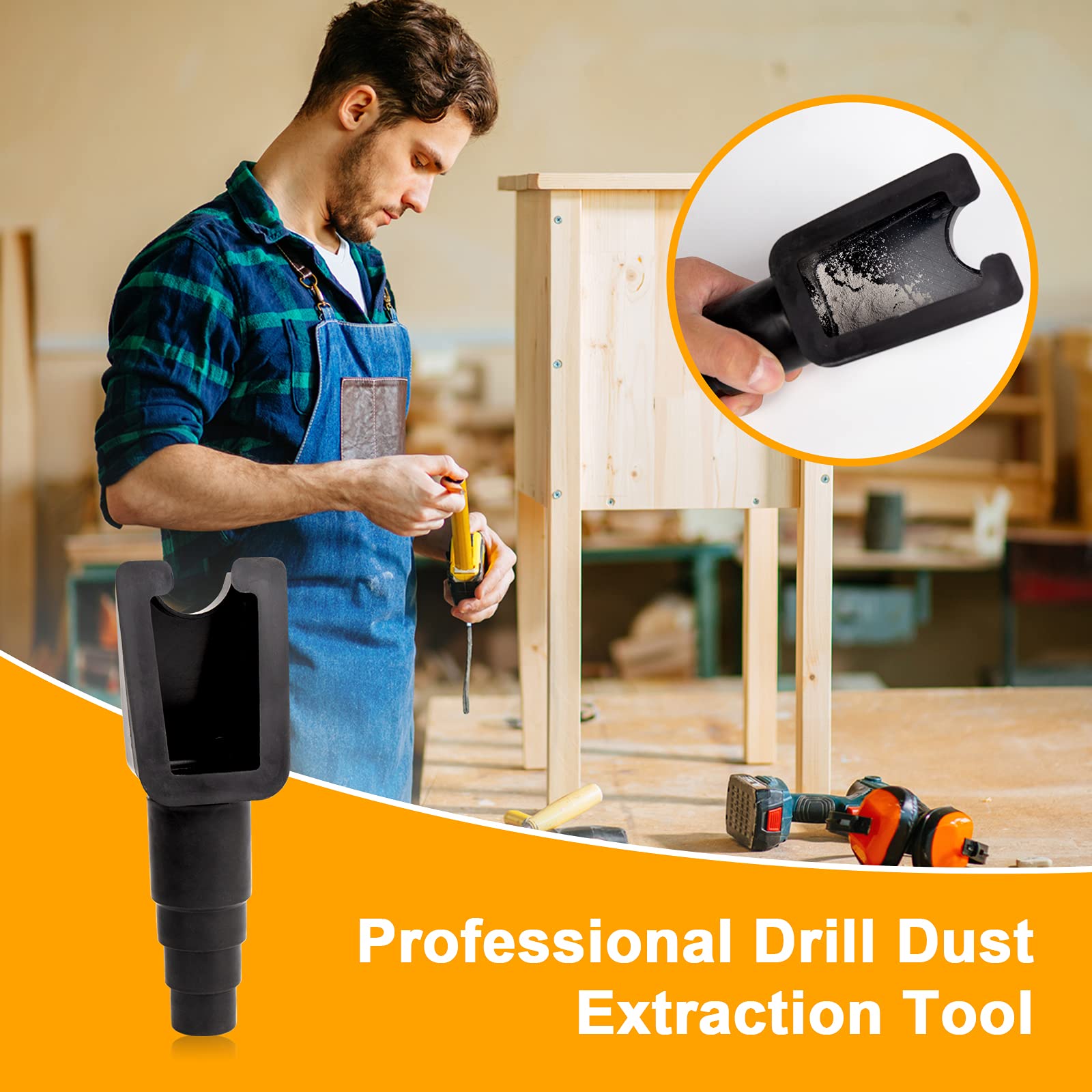 Hands-Free dust Collectors,Dust Collector Dust Extraction Tool,Effectively Remove Dust and Debris from Drill Hole 3