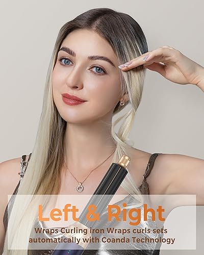 Miniatura 3 de Cepillo secador de pelo de 7 en 1,110000 RPM con difusor para cabello rizado y retorcido, cepillo iónico profesional para peinado de calidad de