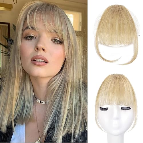 Flequillo de cabello humano con clip en flequillo, flequillo con clip en flequillo, extensiones de cabello humano real, flequillo con clip en