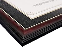 Vista 6 de GraduationMall - Marco para certificado, diploma y documentos con cristal real, aspecto de madera profesional y cuentas doradas, color caoba