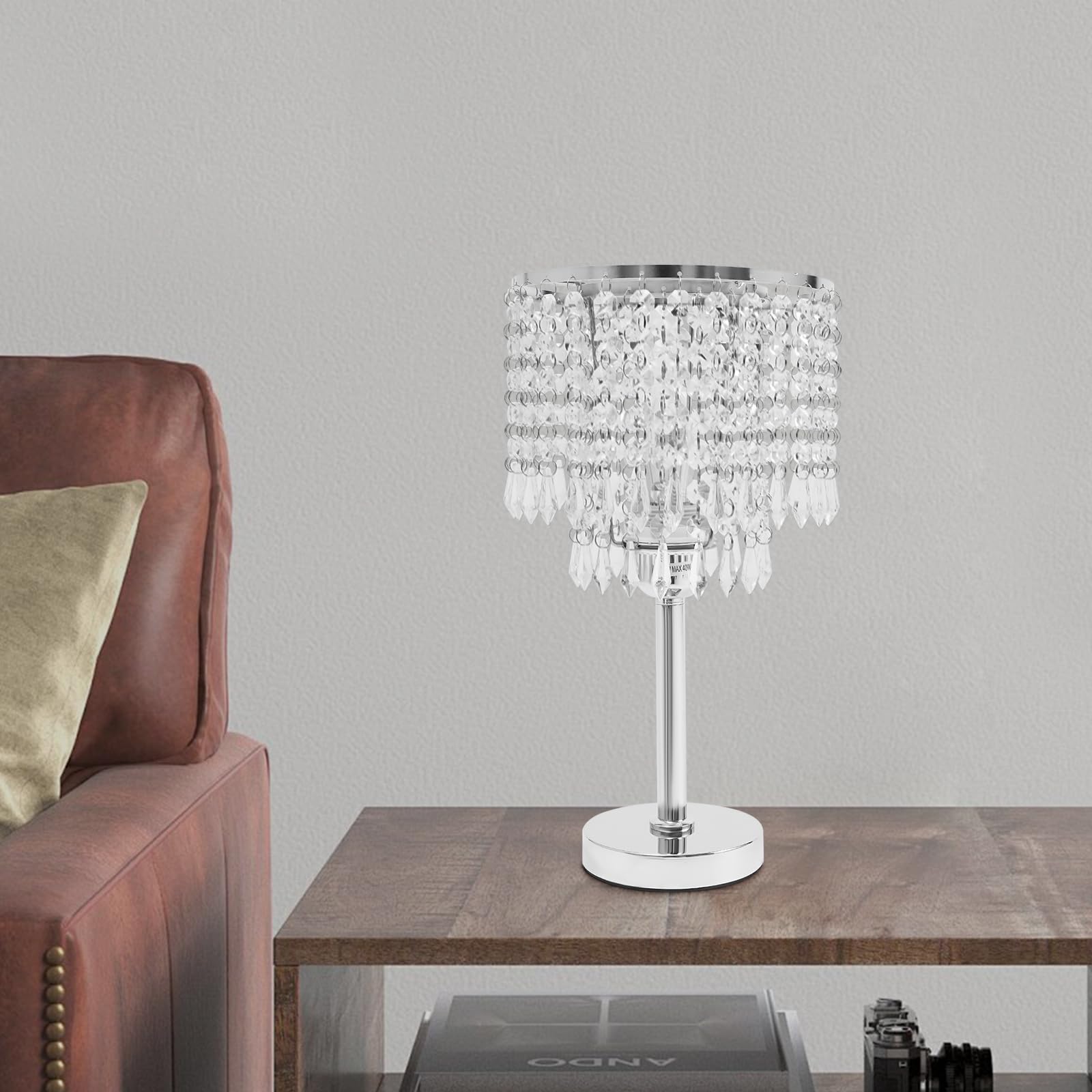 Lampada Da Comodino In Cristallo NiuLifeya – Design Moderno Con Base In Ferro E Attacco E27, Luce Notturna Elegante Per Soggiorno E Camera