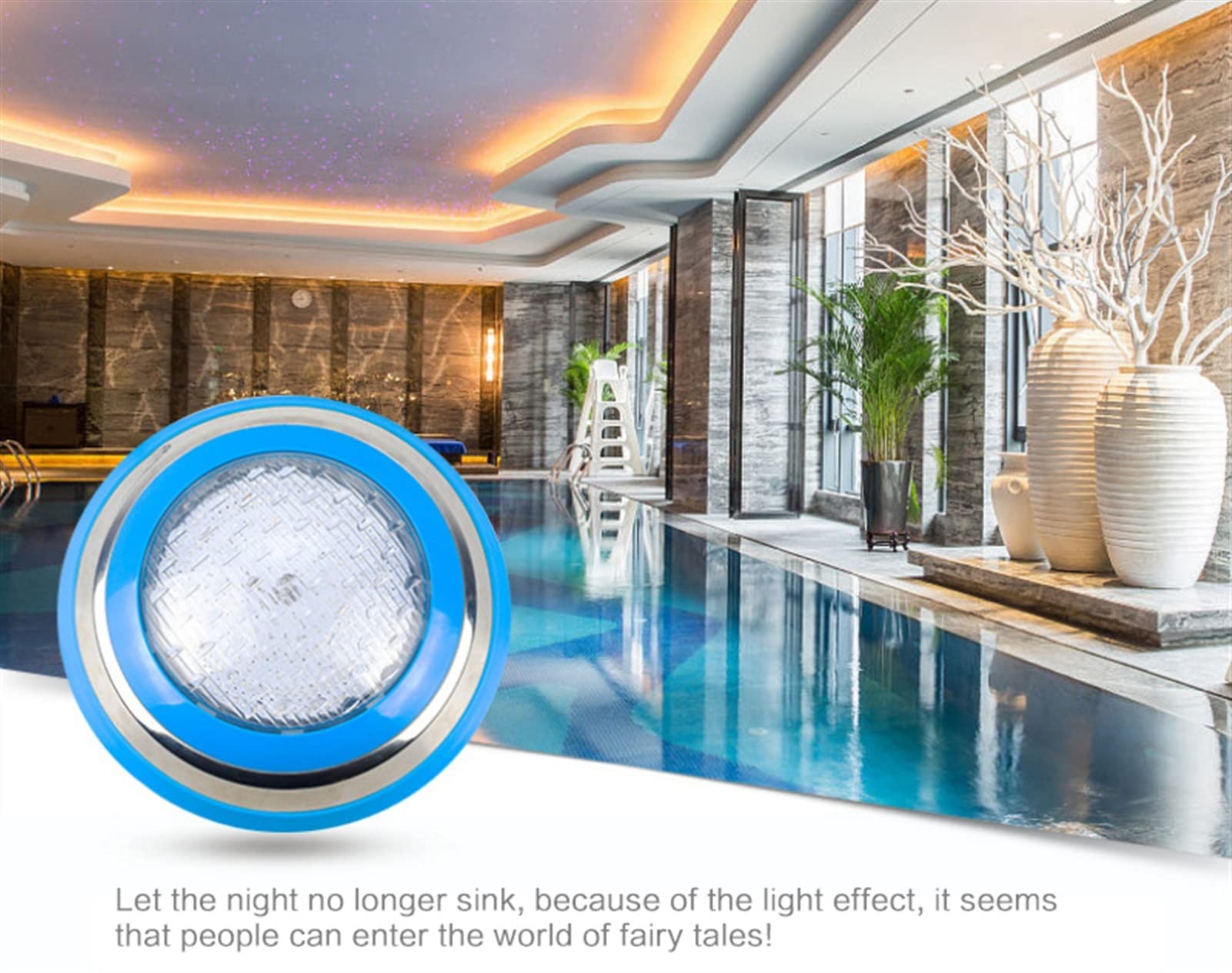 Luz para Piscina DIRIGIÓ Pared colgando piscina luz bajo el agua colorido Rgb Luz de pared de acero inoxidable de la piscina Luz subacuática con control remoto Luces Sumergibles ( Color : RGB , Size :