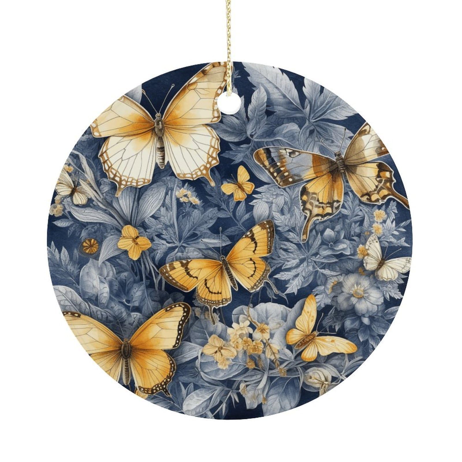 Adfgyerh Women's Style Several Species Of Butterflies Hanging Ceramic Ornaments, Christmas Tree Decorations, Funny Home Decor Gifts For Sisters & Work Best Friends