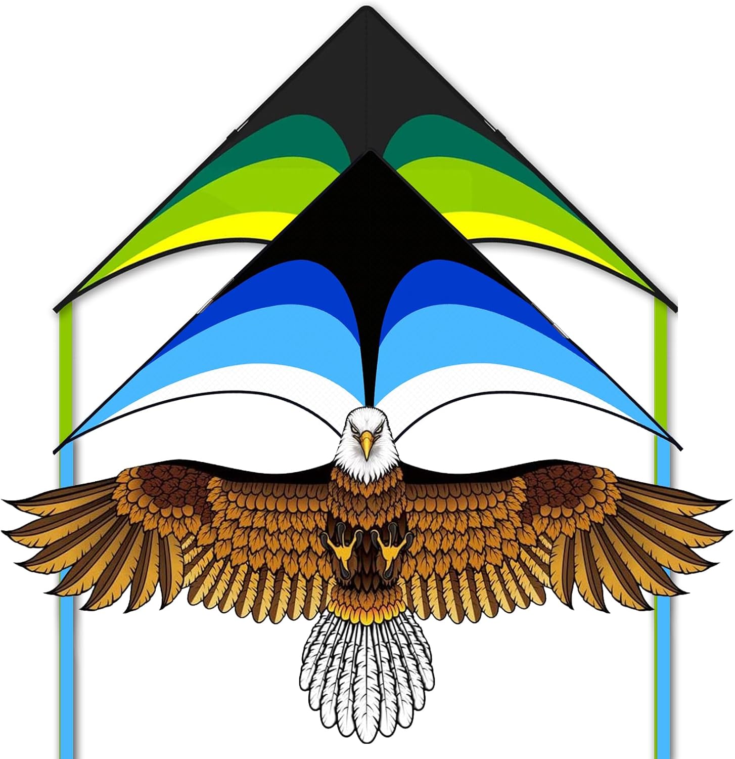 Mint's Colorful Life 2 Pack Delta Kites and Bald Eagle Kites for Kids & Adults, Extremely Easy to Fly Kite, Best Kite for Beginner