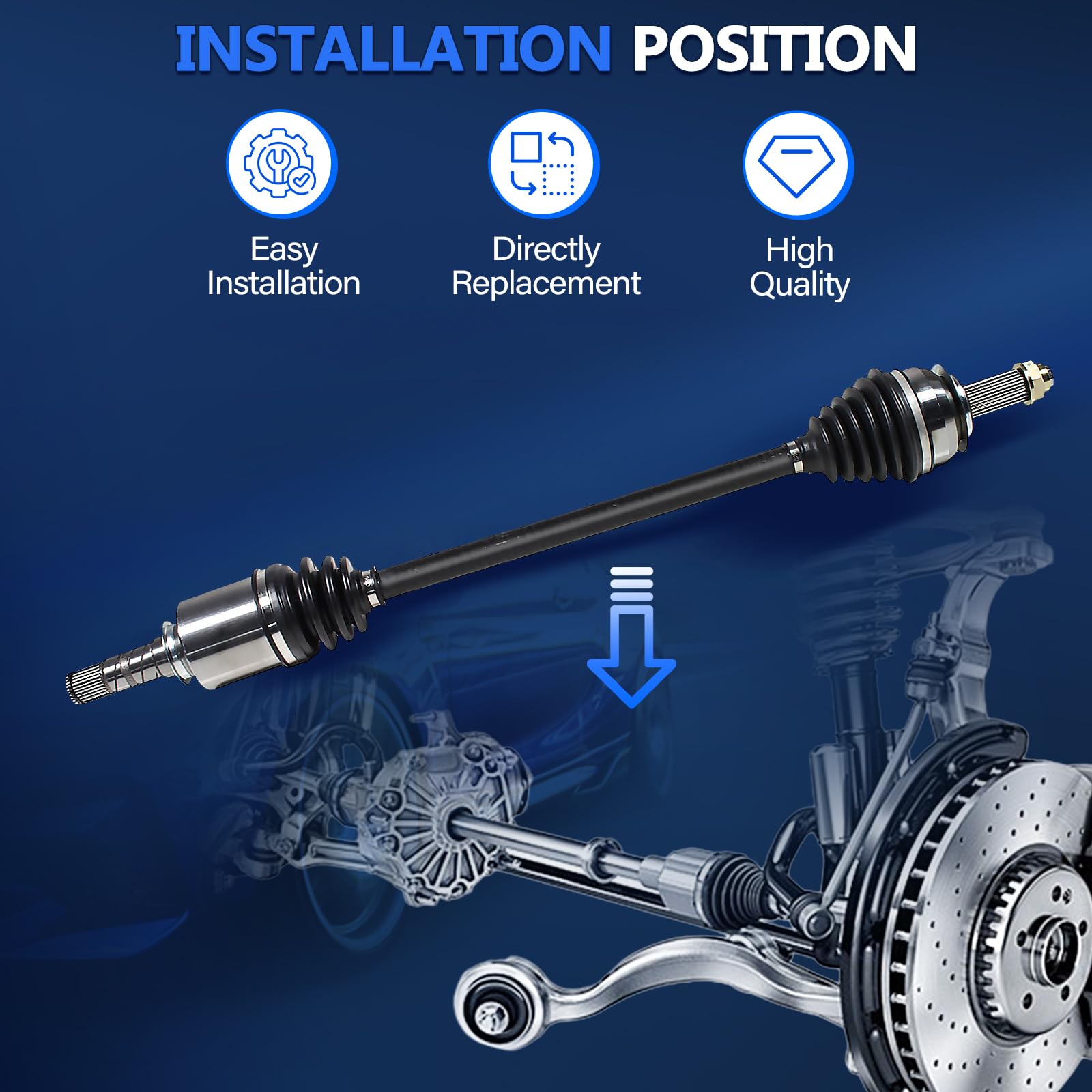 Cardan Avant Gauche CV Axle Shaft For Subaru Forester, Impreza, WRX,  Crosstrek - Front Driver Or Passenger Side Front Wheel Drive Axle