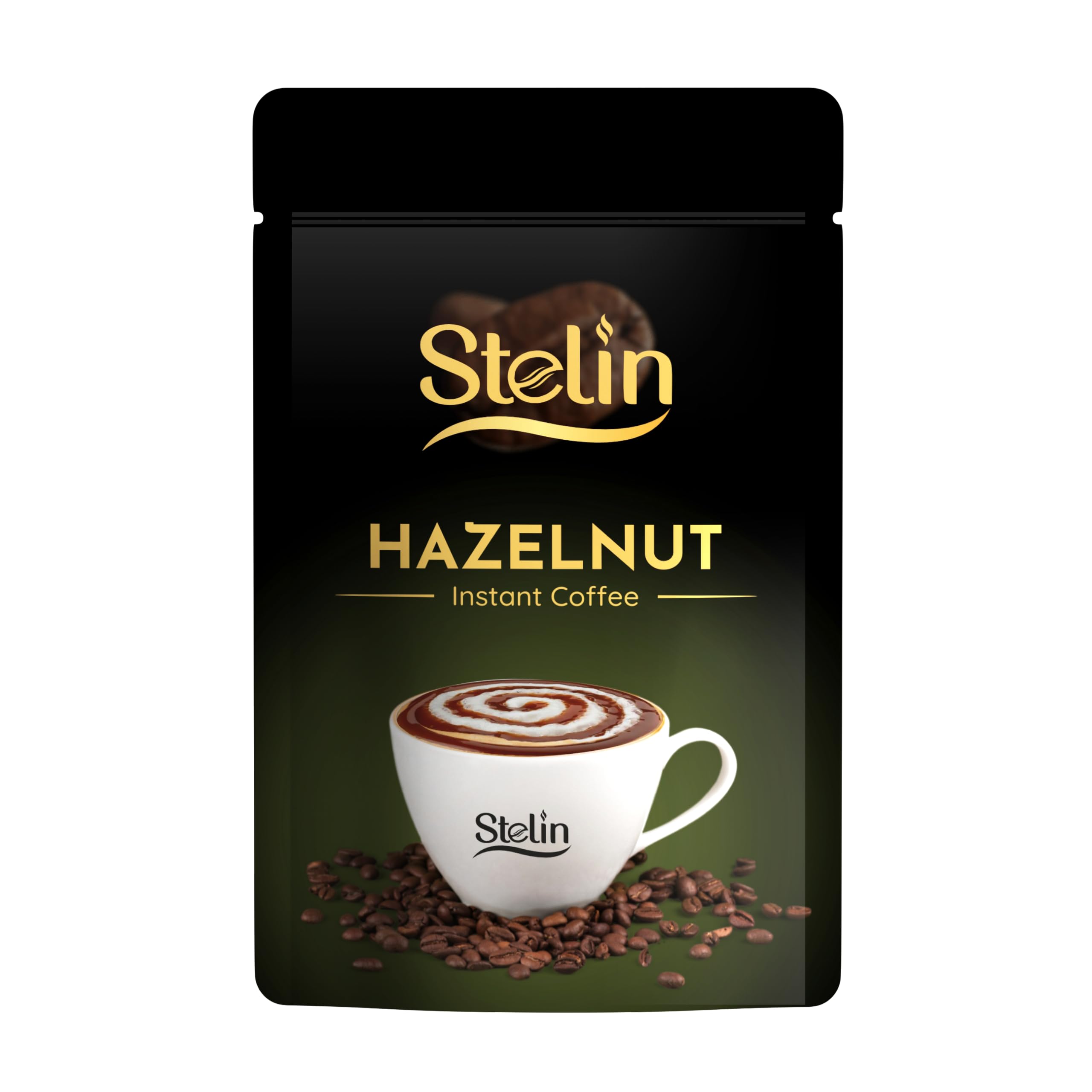 Stelin Hazelnut Instant Coffee Bag|Made With Arabica Beans|100% Pure Coffee|Medium-Dark Roast|Hazelnut Flavor ,50 Grams