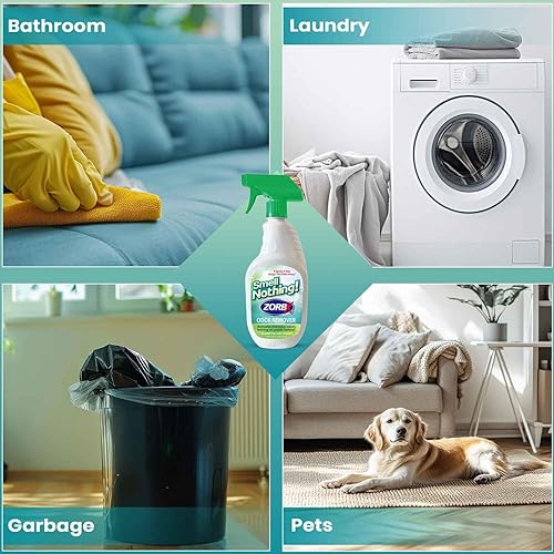 Miniatura 5 de ZORBX Smell Nothing - Aerosol removedor de olores de 24 onzas líquidas, sin perfume y sin perfume para olores fuertes, neutralizador avanzado de