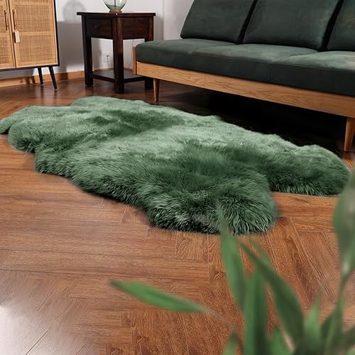 Vista 90 de Alfombra de piel de oveja auténtica de alta calidad, piel de oveja australiana, esponjosa, de lujo, natural, de piel de cordero esponjosa, funda