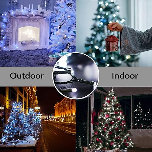 Miniatura 6 de Decoraciones de Navidad para exteriores, 82.0ft82 pies, 220 LED, 8 modos de funcionalidad, extensible, enchufe, luces de hadas impermeables para