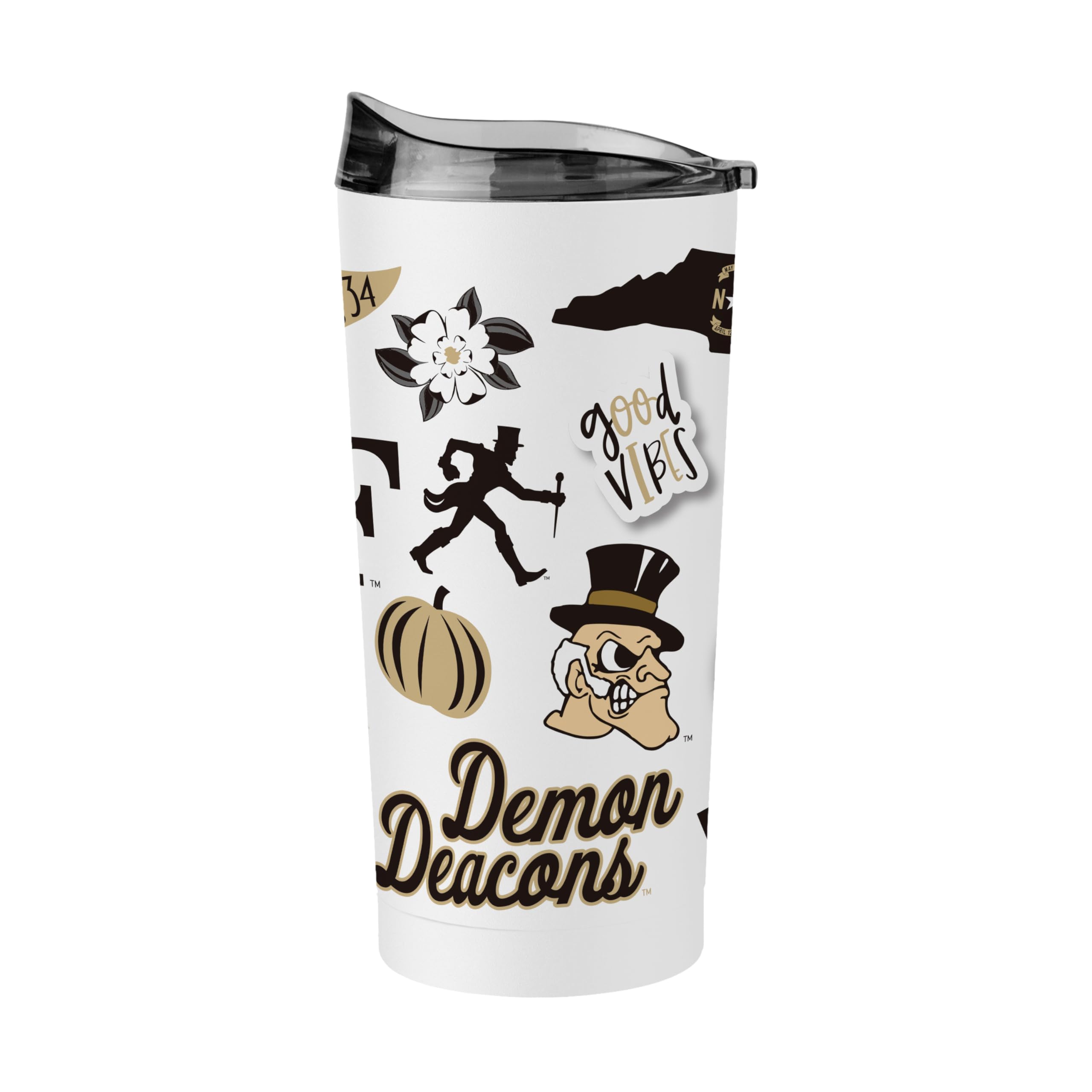 Logo Brands NCAA Native Icons 20 oz Stainless Steel Tumbler – Double Wall Vacuum Insulated