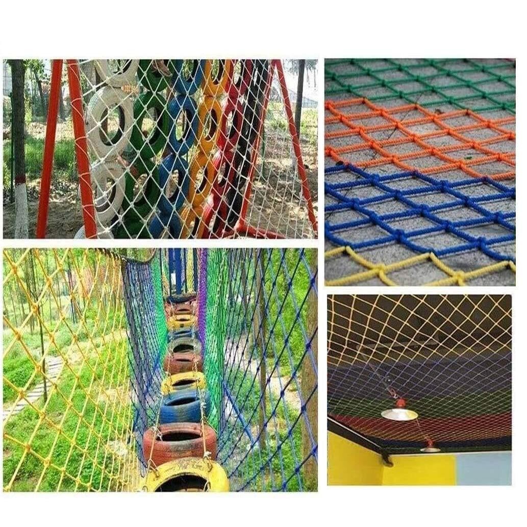 Filet de sécurité d'extérieur pour enfants - Résistant aux UV - 4 x 6 m - En nylon - Pour aire de jeux - Protection pour balcon et jardin - Filet de chargement robuste pour camion (3 x 7 m)