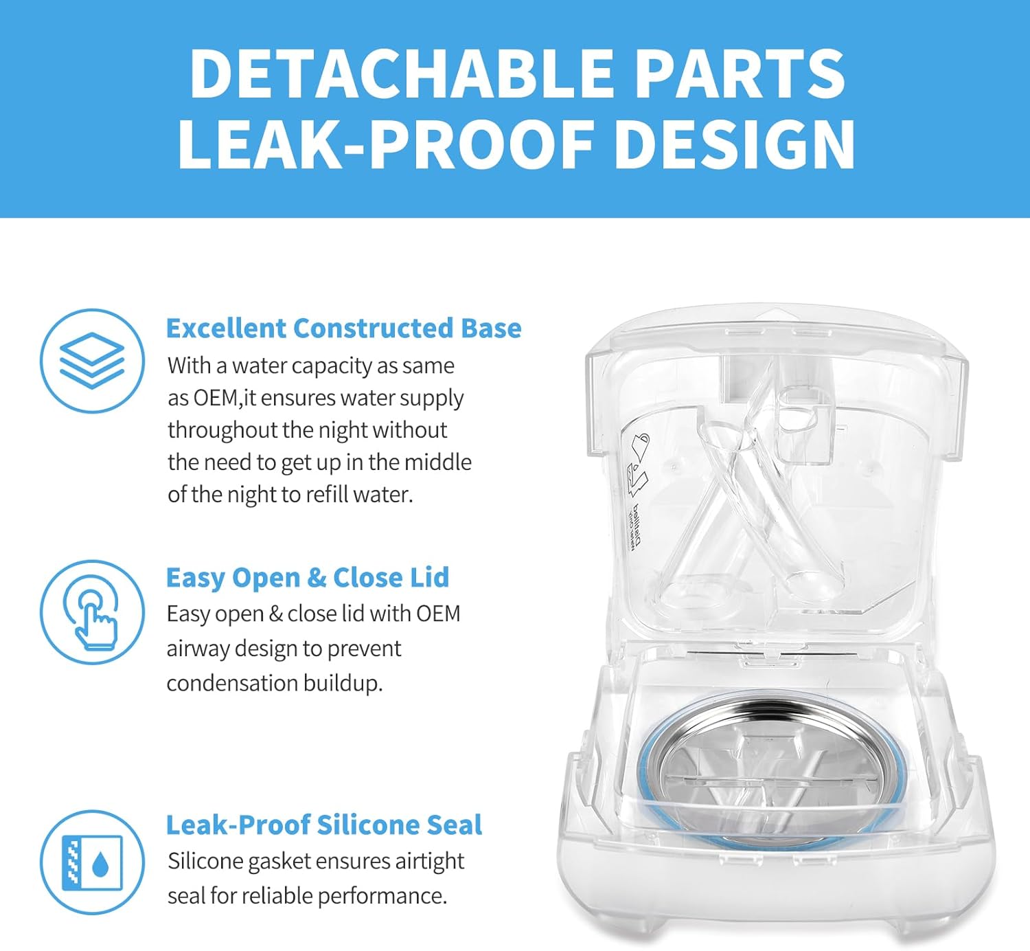 Replacement Water Chamber with 20 Packs Filters for AirSense 11 and AirCurve 11, Humidifier Water Tank Compatible with S11 Series CPAP Machines, HumidAir Standard Tub, CPAP Supplies and Accessories