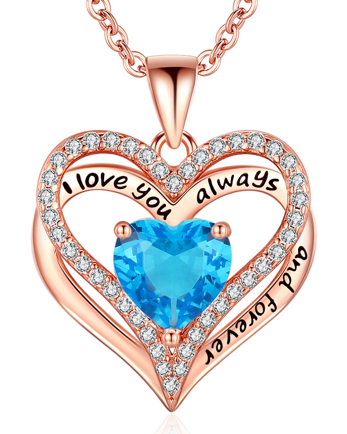 S925 Sterling Silver Necklace for Women, Wife Jewelry Rose Gold, Mom Birthday Valentines Mothers Day Gifts, Girlfriend Necklaces, Daughter Heart Jewel, Anniversary for Her