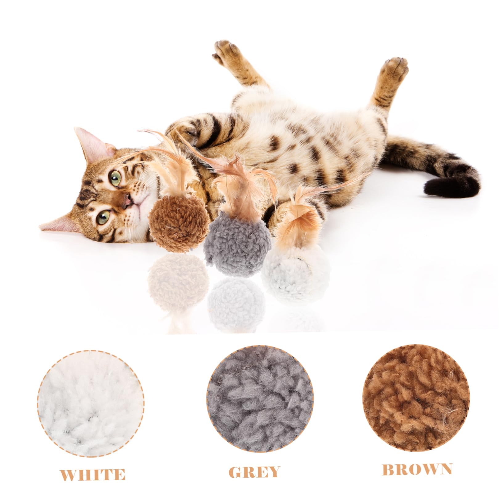 Kisangel 27stücke Teiliges Mit Plüschbällen Für Katzen Weiche Spielzeuge Mit Federn Und Glocken Für Aktives Spiel Und Unterhaltung Für Hauskatzen Und Kätzchen