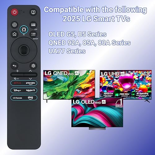 Miniatura 5 de Nuevo reemplazo MR25GA AKB76046603 Voice Magic Control remoto compatible con LG 2025 Magic Voice TV Control remoto G5 C5 B5, QNED 92A 85A 80A, serie