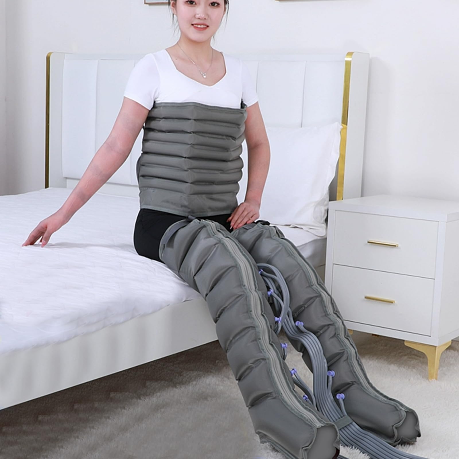 Miuxe 8~Chambers 8 Cavity Air Compression Body Massager Machine, Recovery Boots Machine For Pain And Circulation Swollen Legs, Edema, Muscle Relief Fast Recovery, Electric Pressure Leg Massage