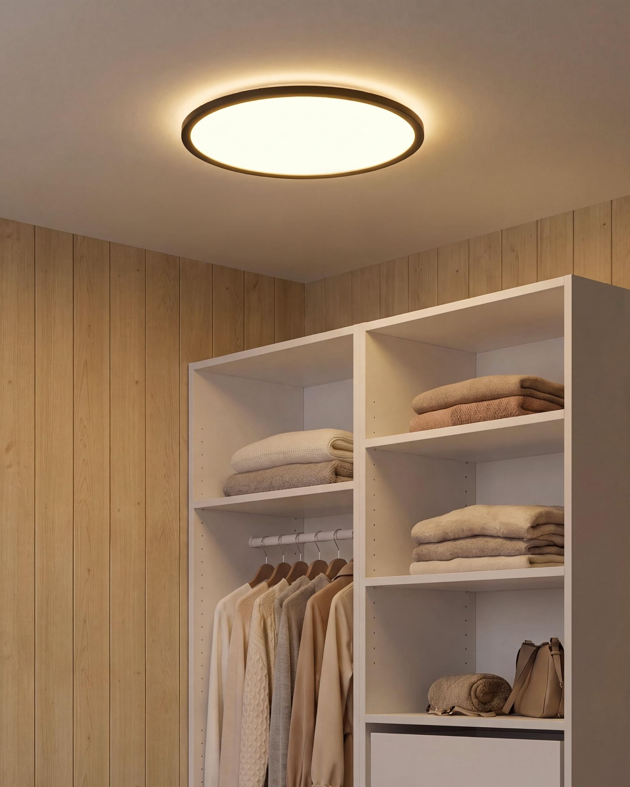 Lampa sufitowa płaska plafon okrągły LED panel nadytynkowy czarny Rivana