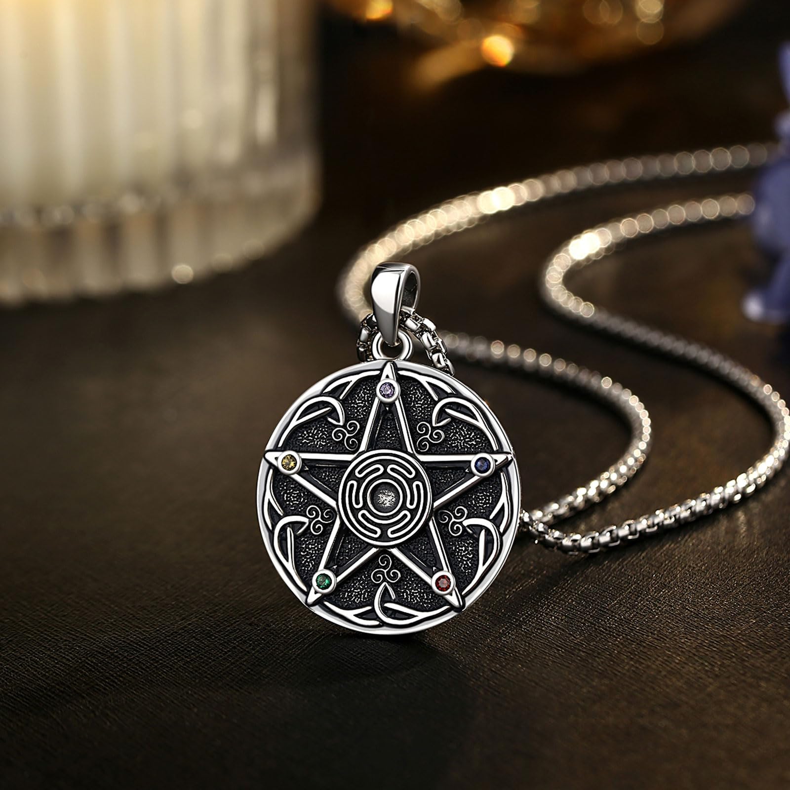 CELESTIA Mondgöttin Hekate Halskette Damen Mondkette Silber 925 Hexe Hexen Schmuck Esoterik Spirituelle Geschenke Frauen