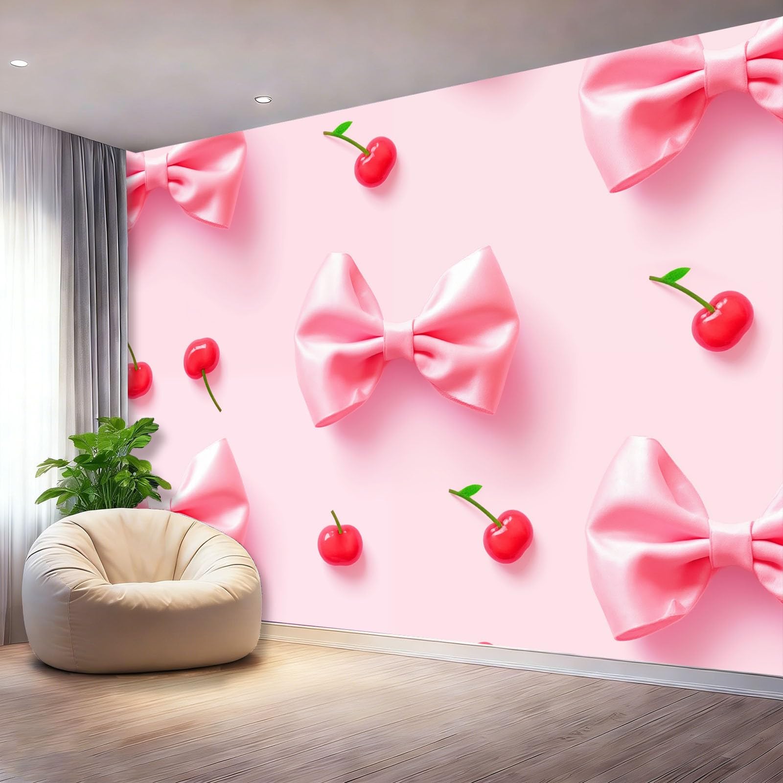 Panoramiczna tapeta moda uroczy węzeł wiśnia róża czerwona tapeta z włókniny gobelin plakat fototapeta do salonu dekoracja ścienna do sypialni, 250 x 175 cm