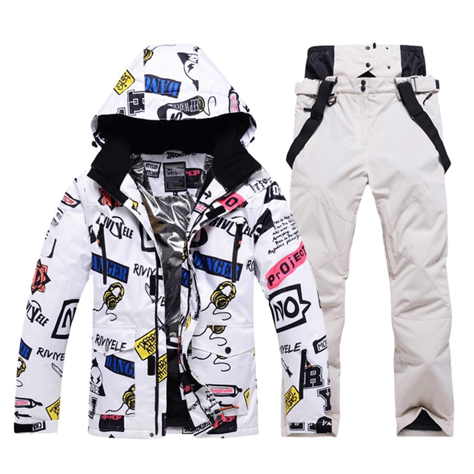 Combinaison de neige 2 pièces pour femme veste de ski thermique et pantalon imperméable - 7
