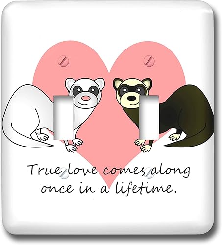 3dRose LLC LSP _ _ _ _ _ _ _ _ _ _ 13761 – _ _ _ _ _ _ _ _ _ _ 2 True Love Comes Along una vez en una vida de lindo hurón diseño doble Toggle Switch