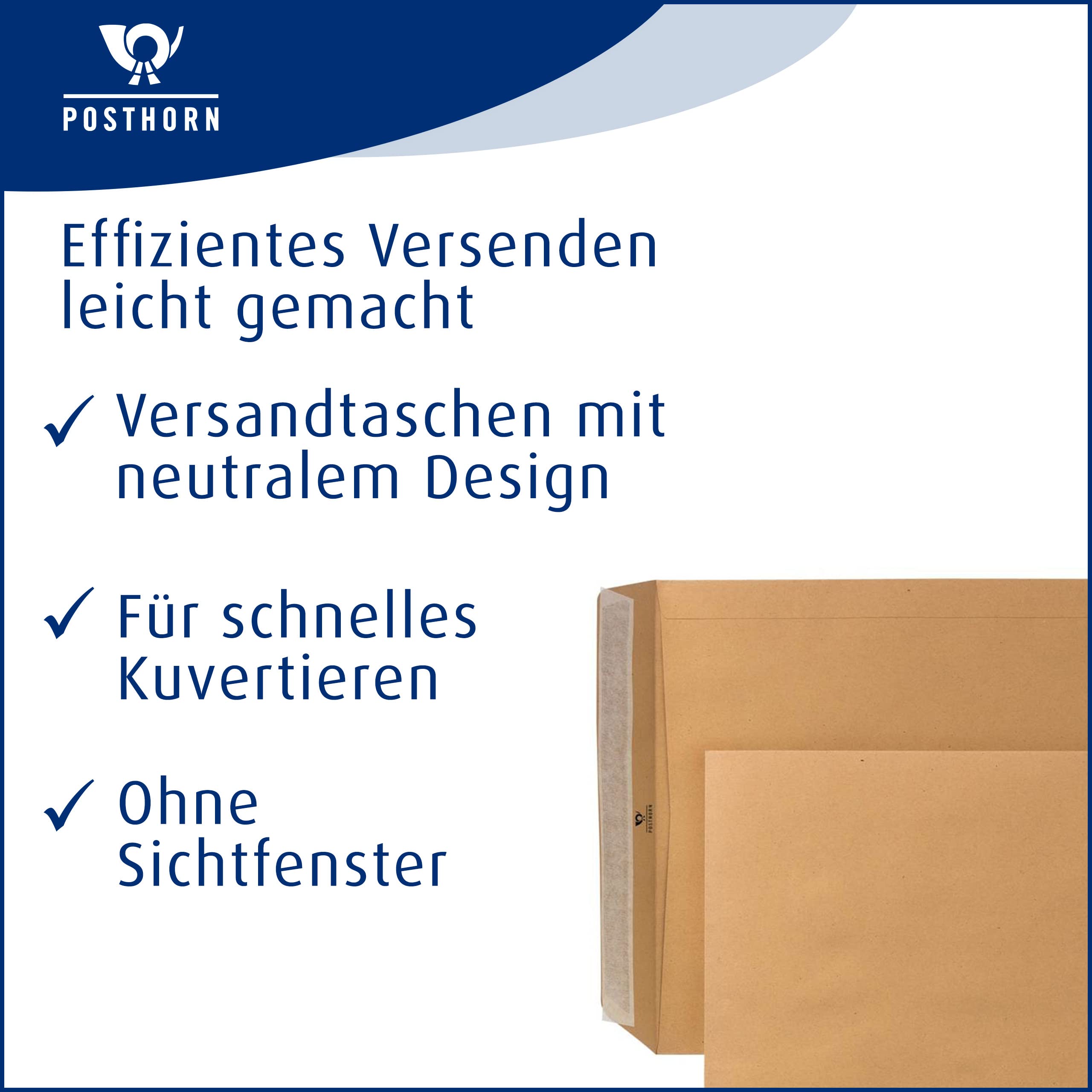 POSTHORN Versandtasche E4 (250 Stück) - Geschäftspost und Co. - 150g/m²