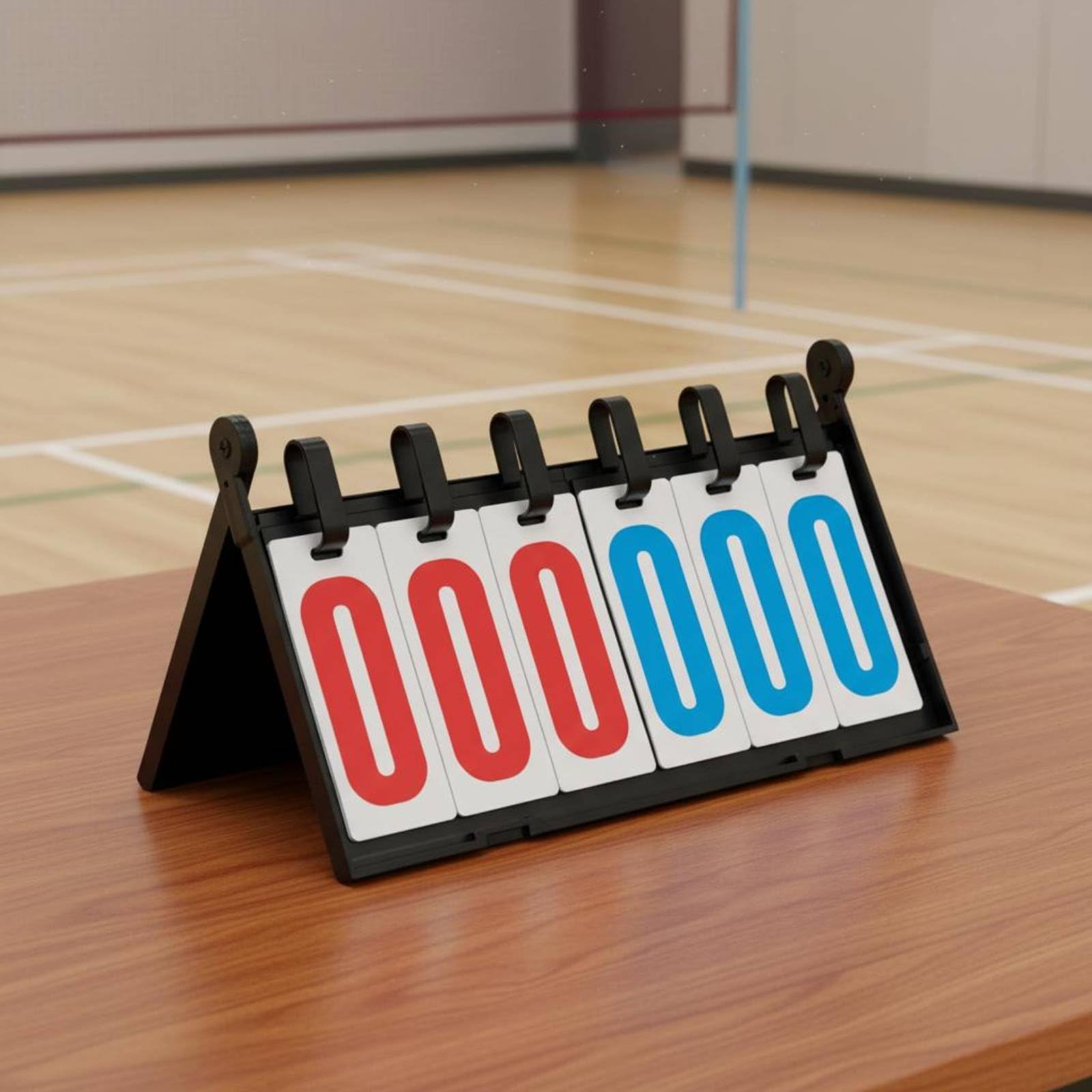 Qianly Tabellone Segnapunti Sportivo Manuale Flip Segnapunti Contapunti Tabella Punteggio con Numeri Giganti Ben Visibili Carte in PVC a Scorrimento Design, Rosso+Blu, PVC 4 Cifre