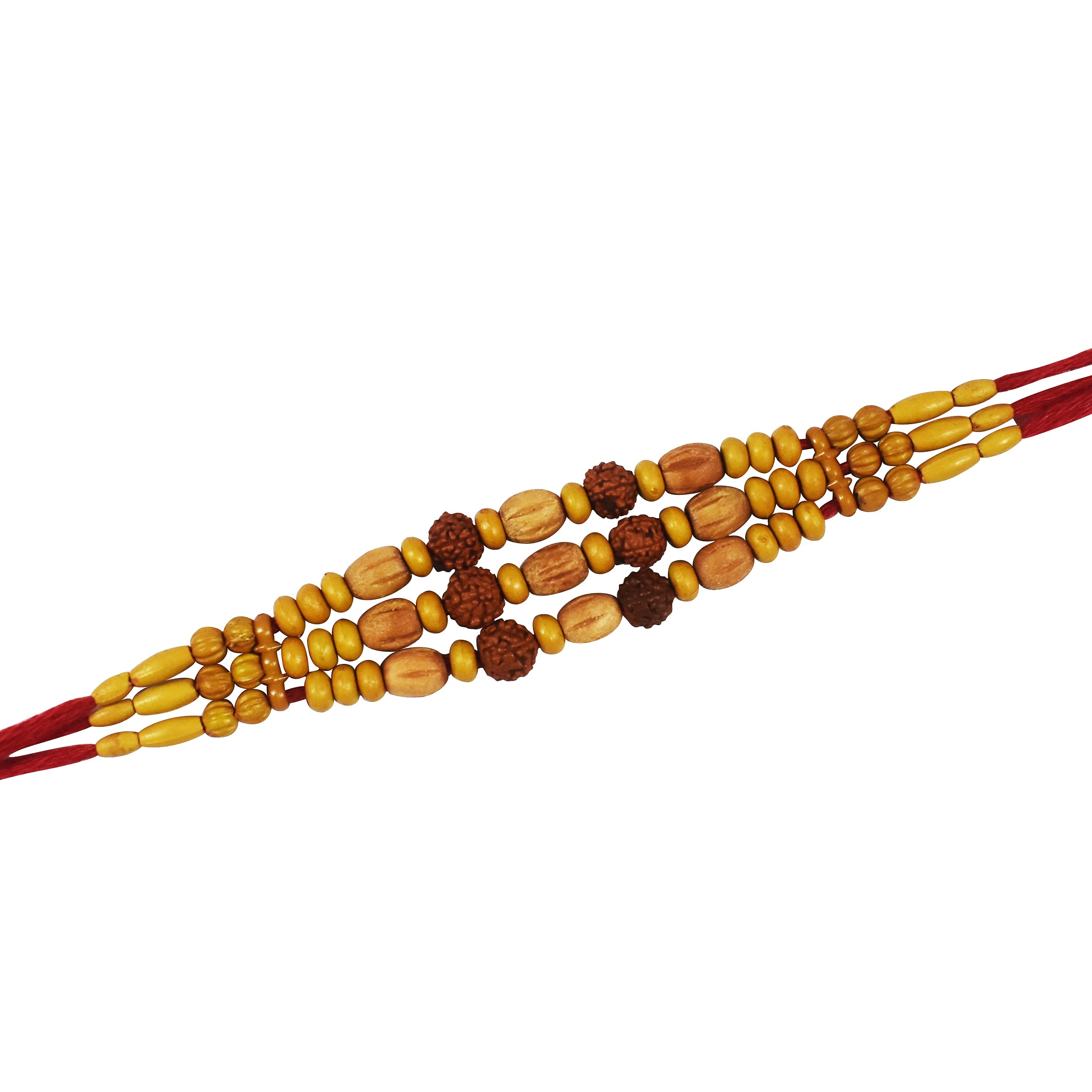 Premium Traditional Handmade Chandan Beads And Rudraksh Rakhi For Brother Bhaiya Bhai Rakshabandhan Gift For Brother Ethnic Rakhi Thread Wristband Bracelet With Roli Chawal-image-24