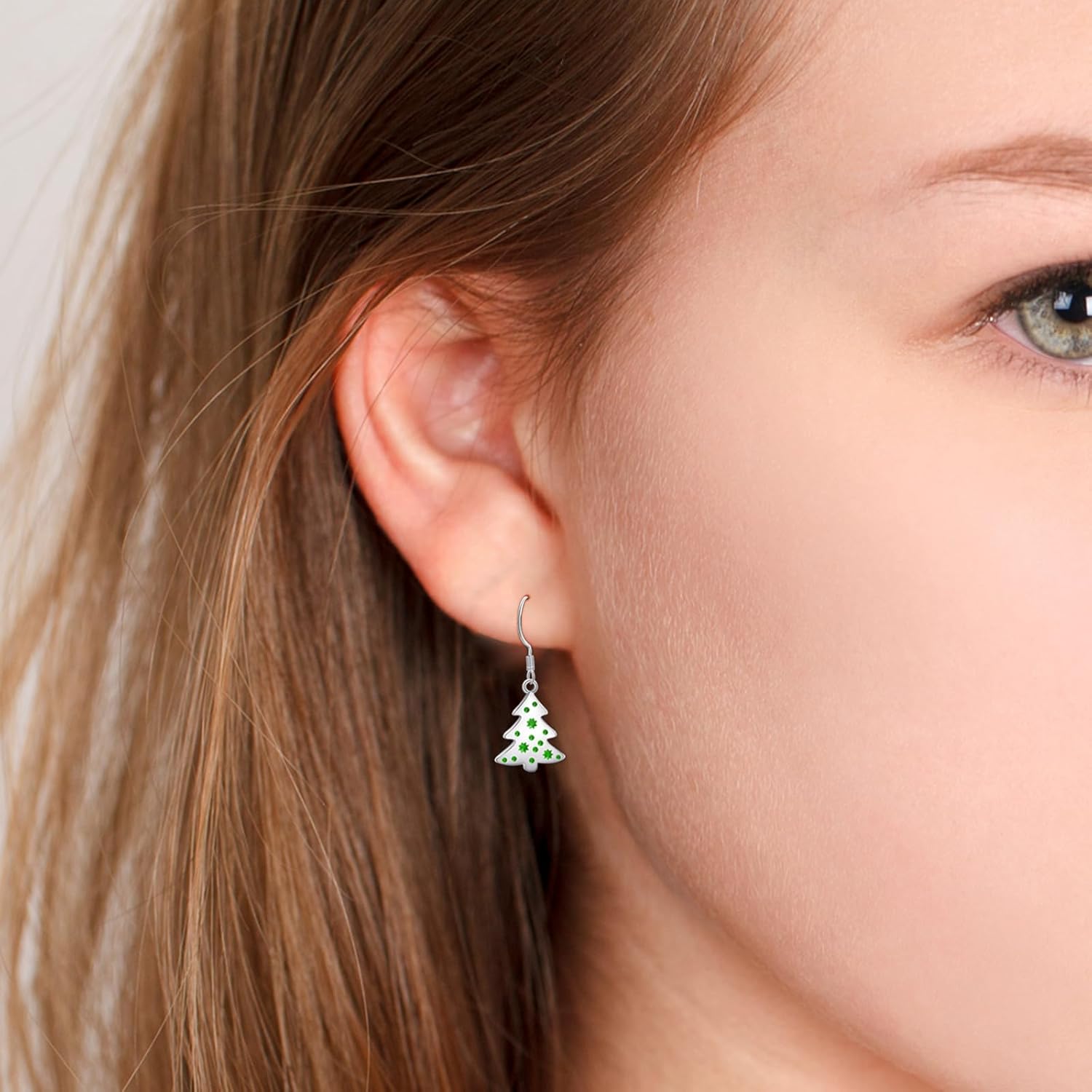 Christmas Jewelry Tree Earrings 925 Sterling Silver Earrings for Women Green Rhinestone Earrings Christmas Earrings for Holiday Gift - Image 2