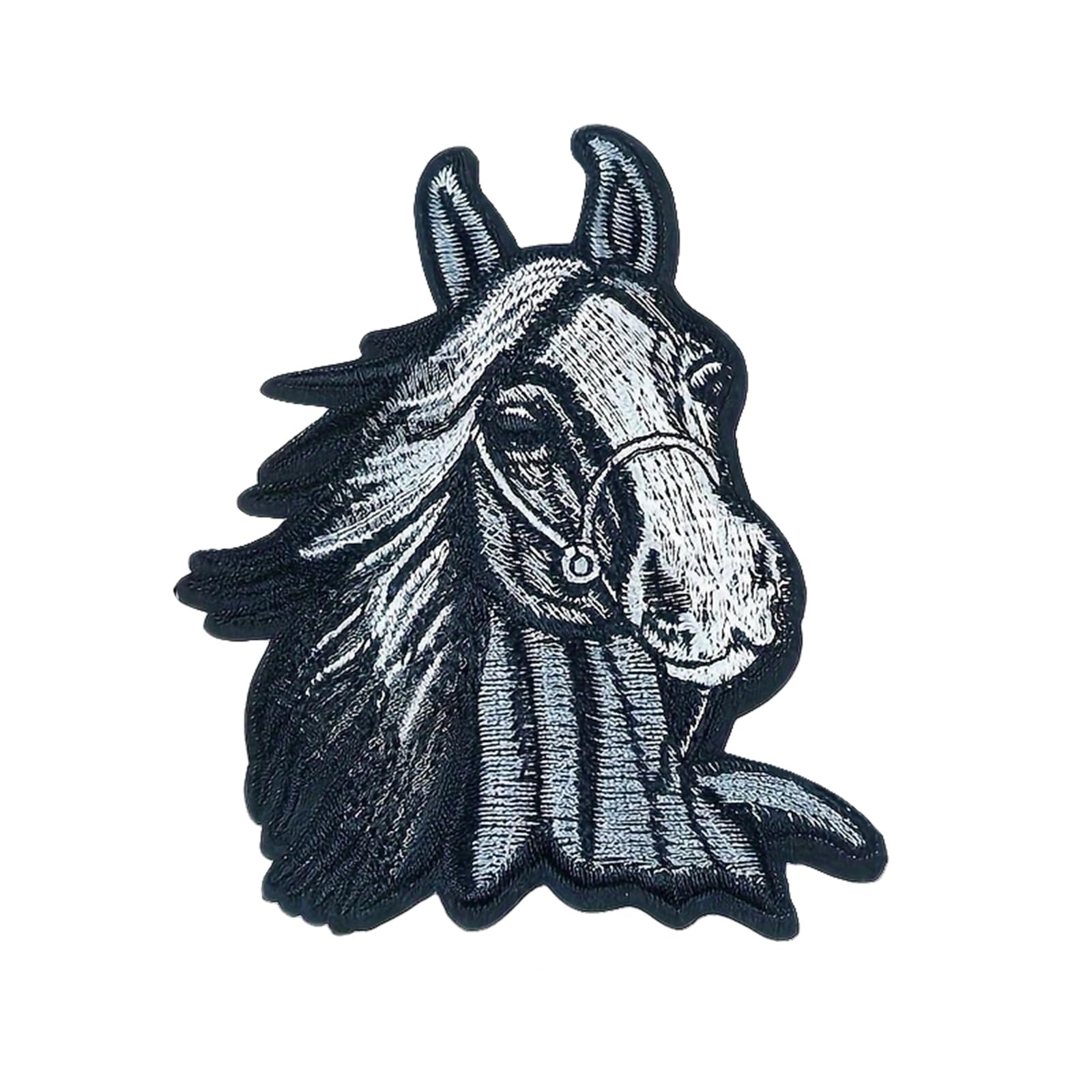 Lerpwige Animal Sew On/Iron on Patches Horse Head Embroidered Ponies Sewing Applique for Bag Decoration Sewing Embroidered Horse Head Iron On/sew on