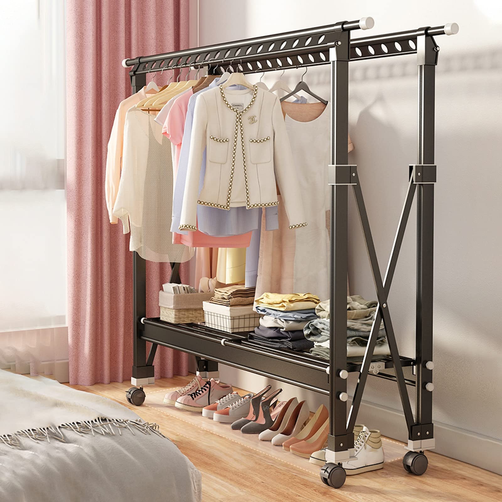 SONGMICS wasdroger, vrijstaande droger, 3 roterende armen voor kleerhangers, roterend droogrek, 4 poten, interieur, roestvrij staal, voor maximaal 27 kledingstukken, hoogte 150 cm, grijswit LLR510G01 SONGMICS wasdroger, vrijstaande droger, 3 roterende armen voor kleerhangers, roterend droogrek, 4 poten, interieur, roestvrij staal, voor maximaal 27 kledingstukken, hoogte 150 cm, grijswit LLR510G01
