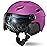 Odoland Ski Helmet with 2-in-1 Visor Goggles, Light Weight Snowboard Helmet for Men Women, Snow Sport Helmets for Skiing, Skating, Snowboarding,Purple,M