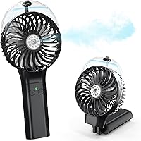 Vista 1 de COMLIFE Ventilador de nebulización portátil de mano, funciona con batería recargable de 3000 mAh, plegable de 180°, mini ventilador personal