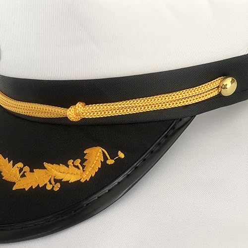Miniatura 5 de LUOZZY 3 piezas de sombrero de capitán para hombres y mujeres, sombrero de marinero bordado Almirante azul marino, sombrero de capitán y marineros,
